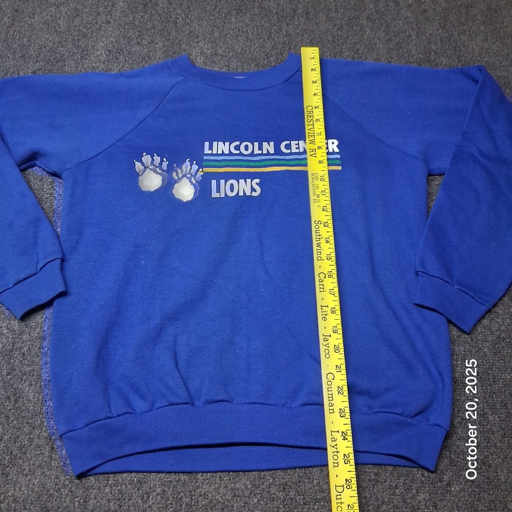 Vintage Healthknit Lincoln Center Lions Sweatshirt Size Large Blue USA Made - Picture 3 of 8